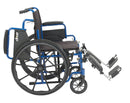 Blue Streak Wheelchair with Flip Back Desk Arms, Elevating Leg Rests, 20" Seat