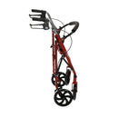 Four Wheel Rollator Rolling Walker with Fold Up Removable Back Support, Red