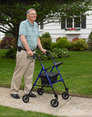 Adjustable Height Rollator Rolling Walker with 6" Wheels, Blue