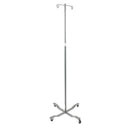 Economy Removable Top I. V. Pole, 4 Hook Top, Chrome