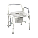 Steel Drop Arm Bedside Commode with Padded Seat and Arms