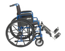 Blue Streak Wheelchair with Flip Back Desk Arms, Elevating Leg Rests, 20" Seat