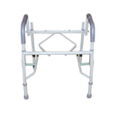 Steel Drop Arm Bedside Commode with Padded Seat and Arms