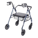 Heavy Duty Bariatric Rollator Rolling Walker with Large Padded Seat, Blue