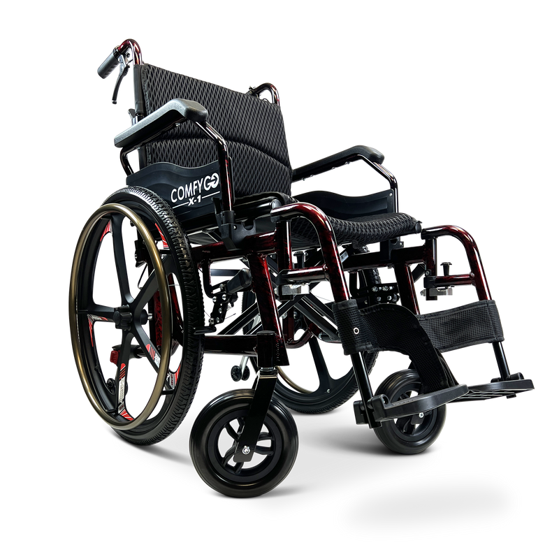 X-1 ComfyGO Lightweight Manual Wheelchair with Quick-Detach Wheels