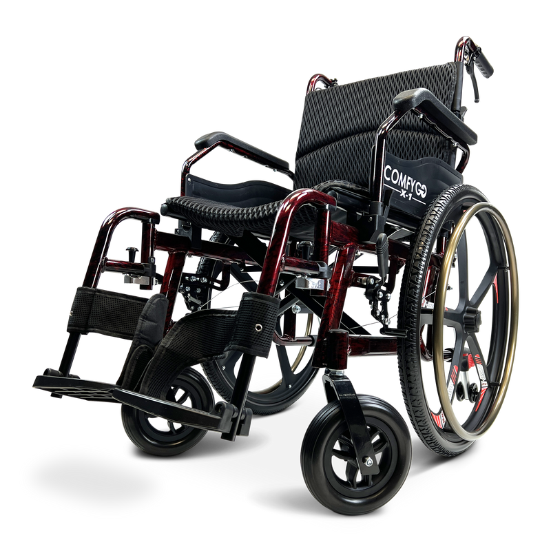 X-1 ComfyGO Lightweight Manual Wheelchair with Quick-Detach Wheels