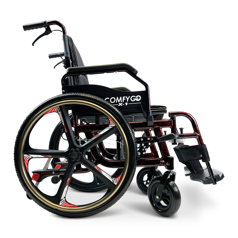 X-1 ComfyGO Lightweight Manual Wheelchair with Quick-Detach Wheels