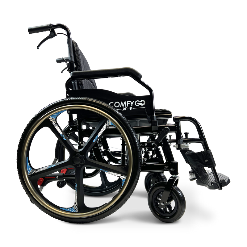 X-1 ComfyGO Lightweight Manual Wheelchair with Quick-Detach Wheels
