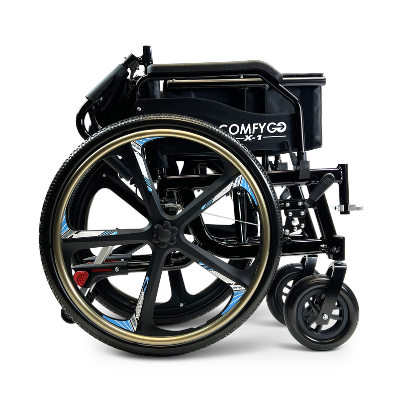 X-1 ComfyGO Lightweight Manual Wheelchair with Quick-Detach Wheels