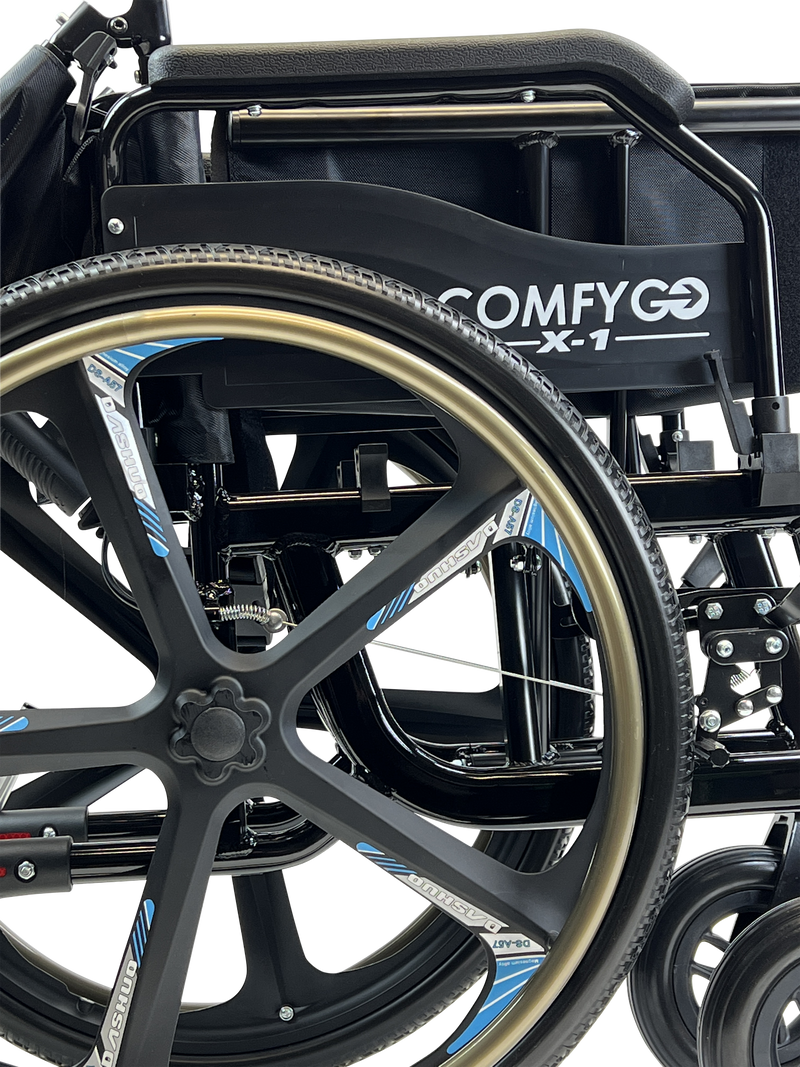 X-1 ComfyGO Lightweight Manual Wheelchair with Quick-Detach Wheels