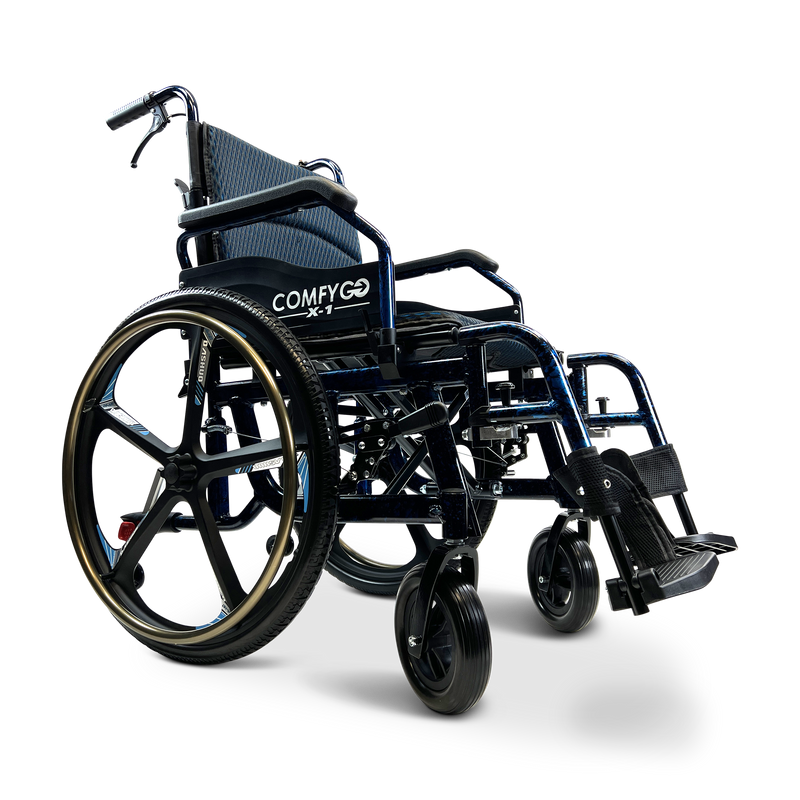 X-1 ComfyGO Lightweight Manual Wheelchair with Quick-Detach Wheels