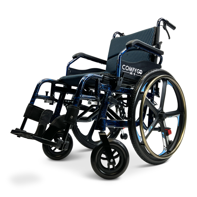 X-1 ComfyGO Lightweight Manual Wheelchair with Quick-Detach Wheels