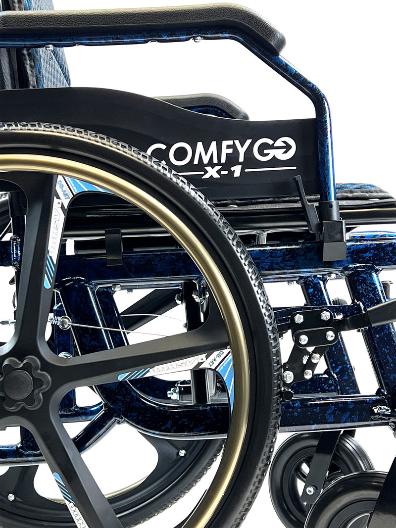 X-1 ComfyGO Lightweight Manual Wheelchair with Quick-Detach Wheels