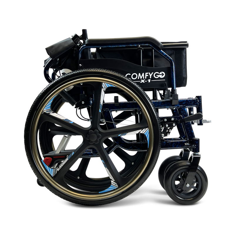X-1 ComfyGO Lightweight Manual Wheelchair with Quick-Detach Wheels