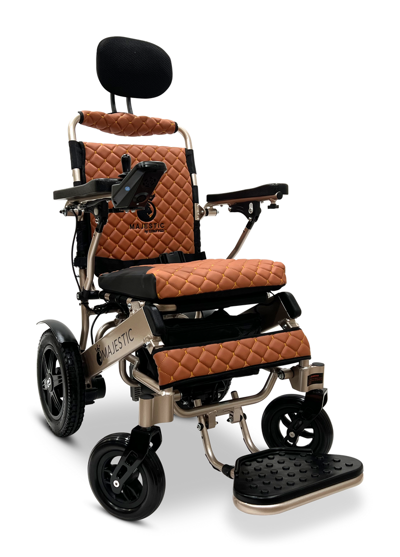 MAJESTIC IQ-9000 Auto Recline PLUS Remote Controlled Electric Wheelchair - Bronze