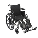 Cruiser III Light Weight Wheelchair with Flip Back Removable Arms, Desk Arms, Elevating Leg Rests, 18" Seat