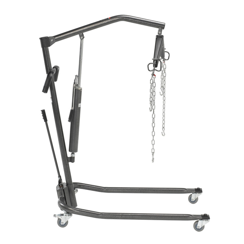 Hydraulic Patient Lift with Six Point Cradle, 3" Casters, Silver Vein