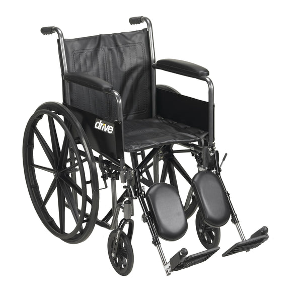 Silver Sport 2 Wheelchair, Detachable Full Arms, Elevating Leg Rests, 16" Seat