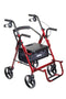 Duet Dual Function Transport Wheelchair Rollator Rolling Walker, Burgundy