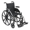 Viper Wheelchair with Flip Back Removable Arms, Desk Arms, Swing away Footrests, 14" Seat