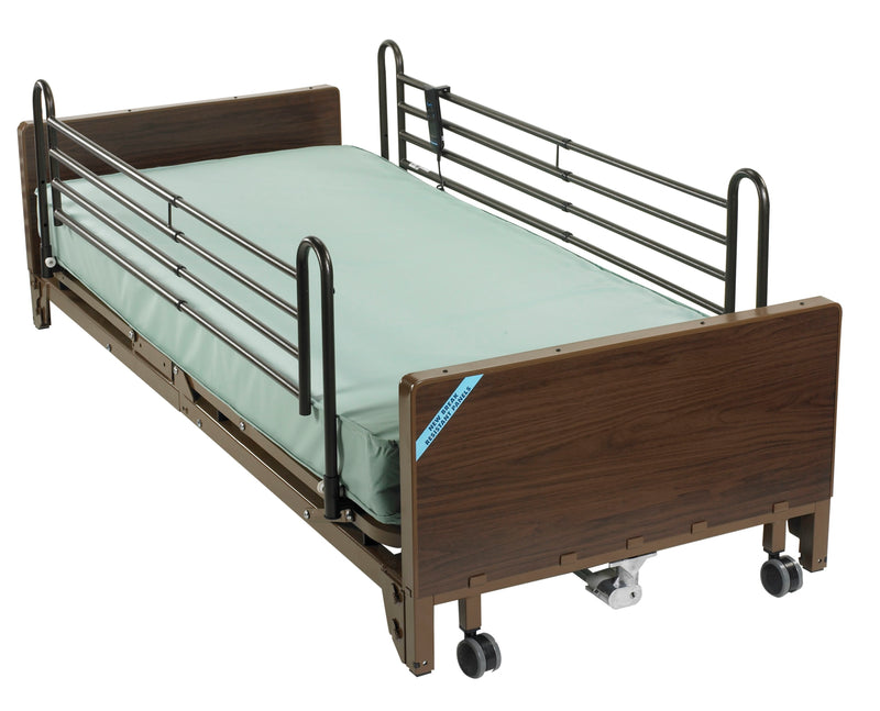 Delta Ultra Light Full Electric Low Hospital Bed with Full Rails and Foam Mattress