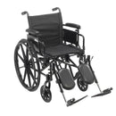 Cruiser X4 Lightweight Dual Axle Wheelchair with Adjustable Detachable Arms, Desk Arms, Elevating Leg Rests, 18" Seat