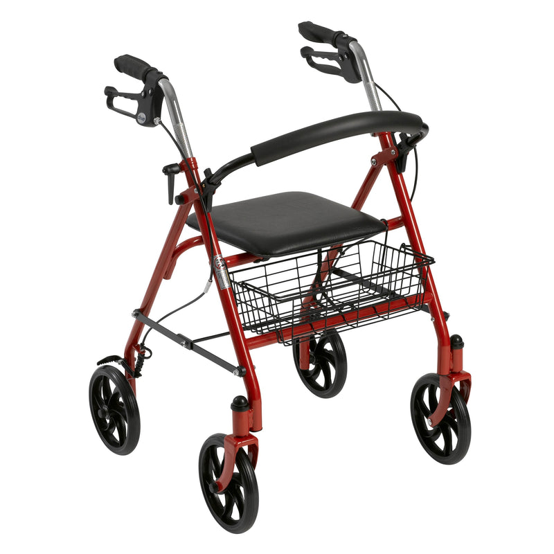 6'Wheels Chair Rollator Walker Folding Backrest Aluminum Transport
