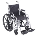 Poly Fly Light Weight Transport Chair Wheelchair with Swing away Footrests, 18" Seat