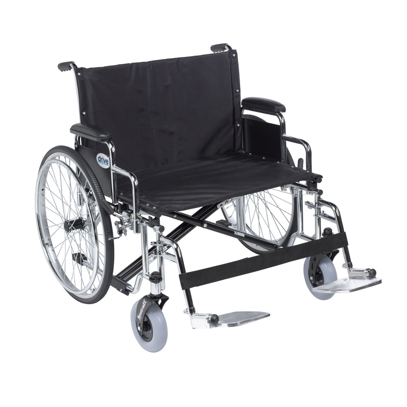 Sentra EC Heavy Duty Extra Wide Wheelchair, Detachable Desk Arms, Swing away Footrests, 30" Seat