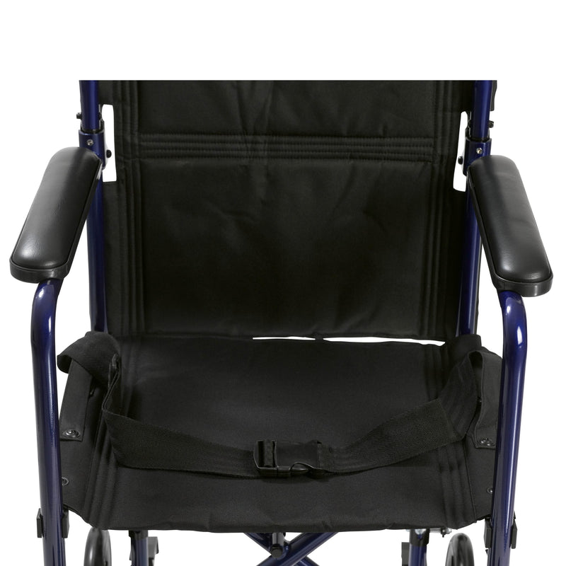 Lightweight Transport Wheelchair, 19" Seat, Blue