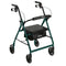 Rollator Rolling Walker with 6" Wheels, Fold Up Removable Back Support and Padded Seat, Green