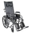 Silver Sport Reclining Wheelchair with Elevating Leg Rests, Detachable Desk Arms, 20" Seat