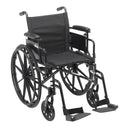 Cruiser X4 Lightweight Dual Axle Wheelchair with Adjustable Detachable Arms, Desk Arms, Swing Away Footrests, 20" Seat