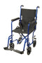 Lightweight Transport Wheelchair, 17" Seat, Blue