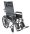 Silver Sport Reclining Wheelchair with Elevating Leg Rests, Detachable Full Arms, 18" Seat