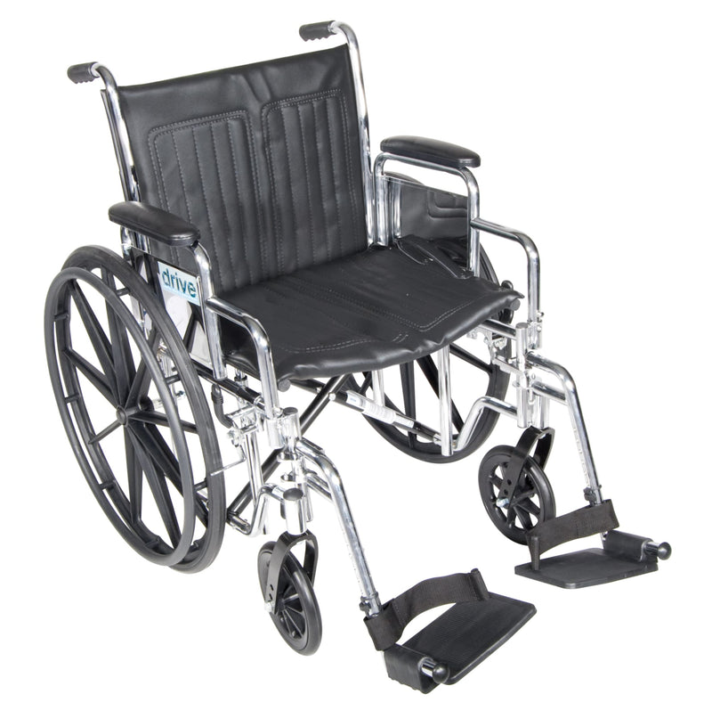 Chrome Sport Wheelchair, Detachable Desk Arms, Swing away Footrests, 18" Seat