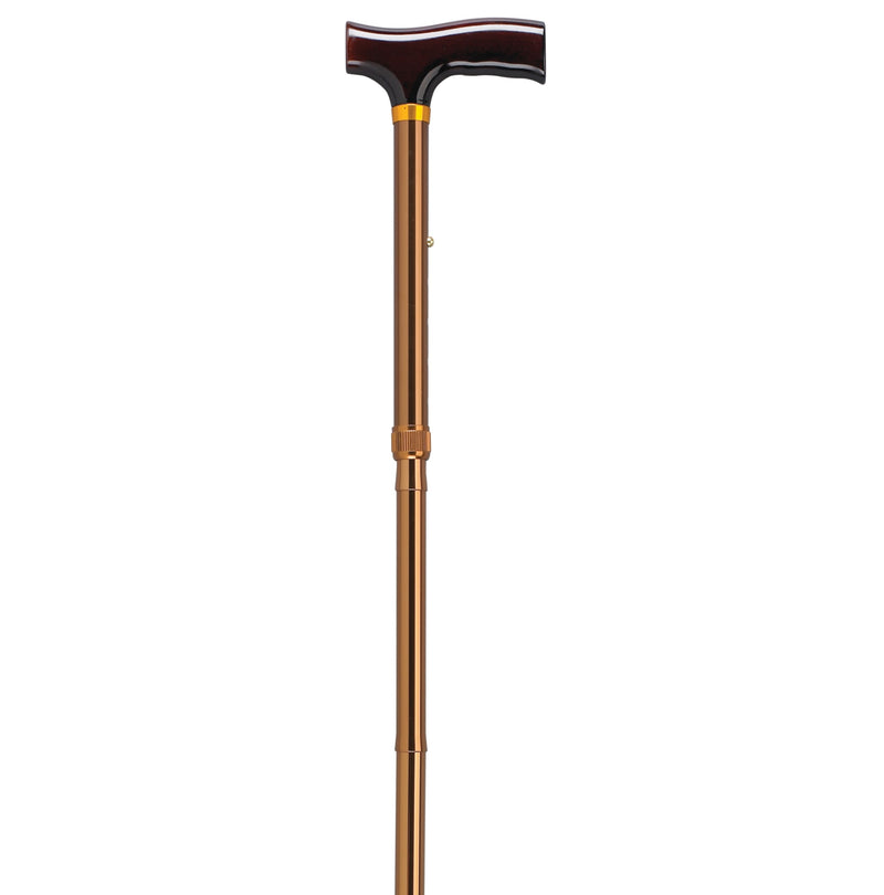 Lightweight Adjustable Folding Cane with T Handle, Bronze
