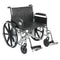 Sentra EC Heavy Duty Wheelchair, Detachable Full Arms, Swing away Footrests, 24" Seat