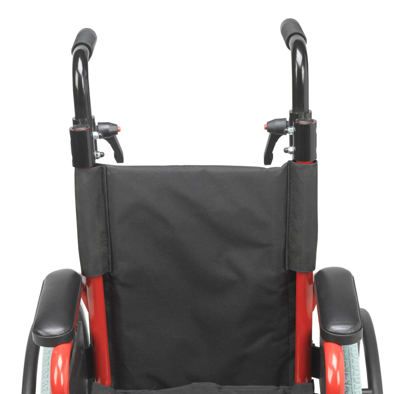 Wallaby Pediatric Folding Wheelchair, 12", Fire Truck Red