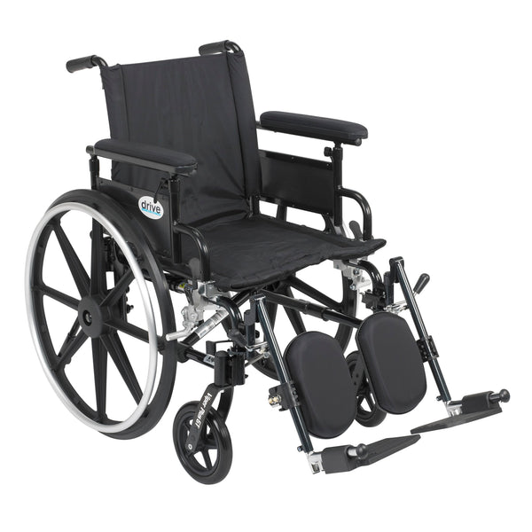 Viper Plus GT Wheelchair with Flip Back Removable Adjustable Full Arms, Elevating Leg Rests, 18" Seat