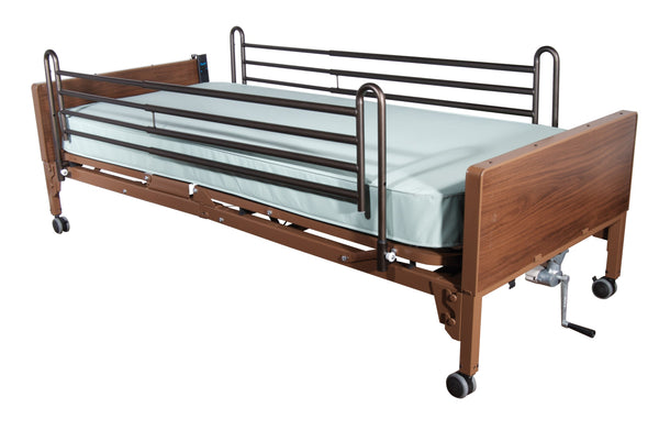 Delta Ultra Light Full Electric Hospital Bed with Full Rails and Innerspring Mattress